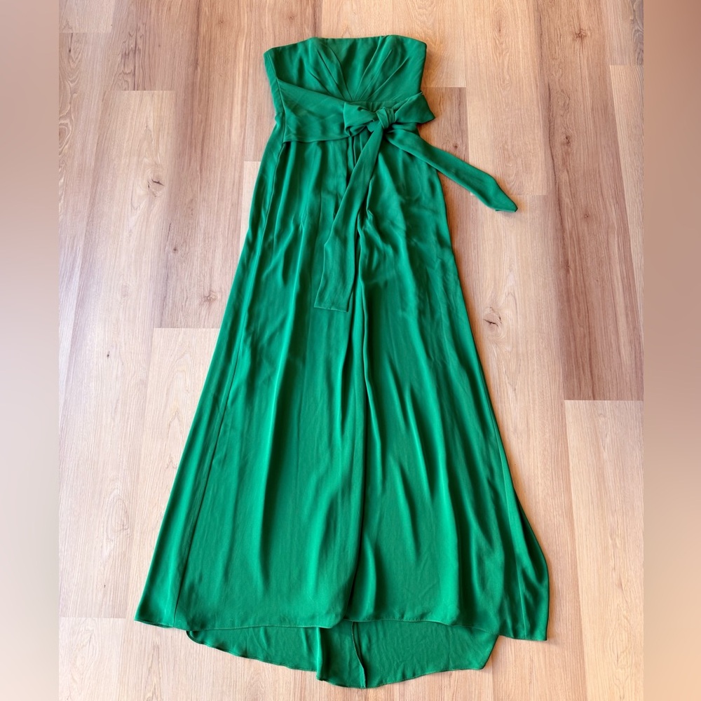 BCBGMaxAzria Strapless Emerald Green Gown Size 8